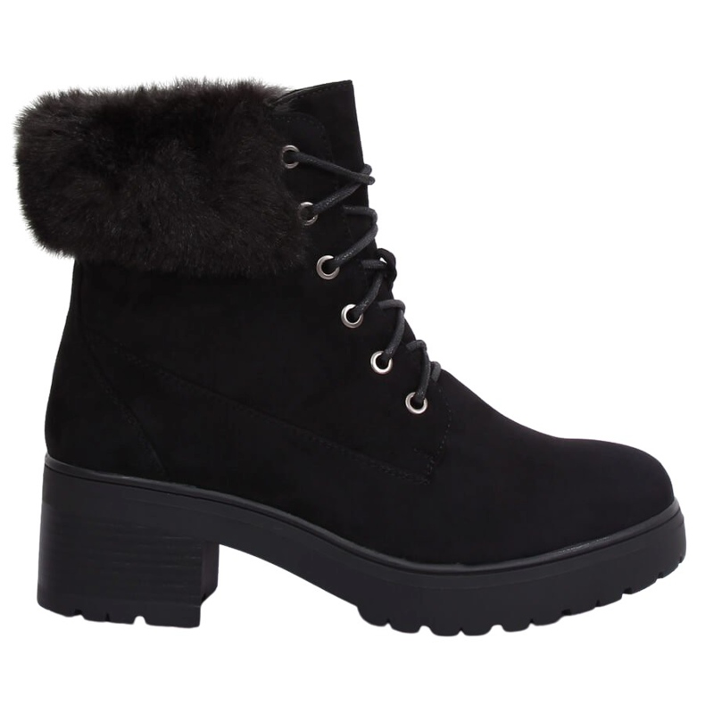 Bottines noires à lacets B0-217 Noir le noir