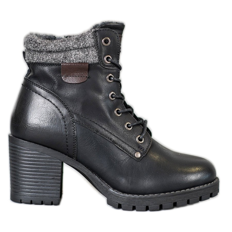 SHELOVET Bottines à lacets sur un poteau le noir