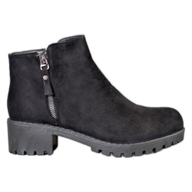 Diamantique Bottines noires à fermeture éclair