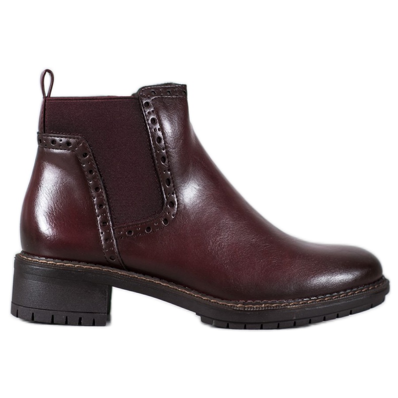 Filippo Bottines marron avec cuir écologique rouge