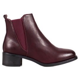 Ideal Shoes Bottes classiques avec une bande élastique rouge