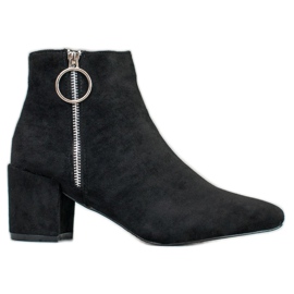 SHELOVET Bottines En Daim En Spitz noir