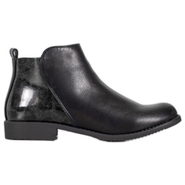 J. Star Bottes à talons plats noir