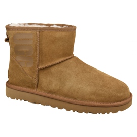 Chaussures Ugg Classic Mini Ugg Rubber Logo W 1108231-CHE brun