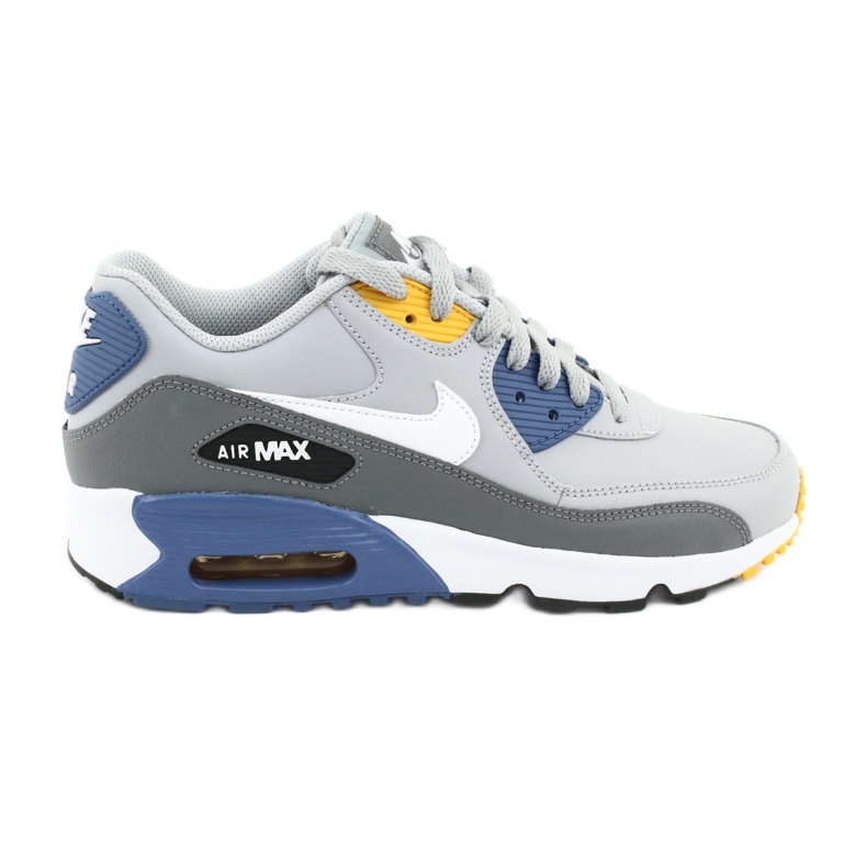 Nike Air Max 90 Ltr Gs Jr 833412-026 blanche bleu gris Nike Air Max 90 Ltr Gs Jr 833412-026 blanche bleu gris