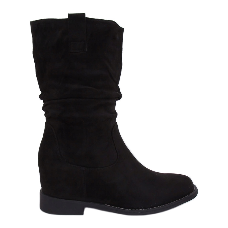 Bottes noires sur un talon compensé caché noir 9475 Noir le noir