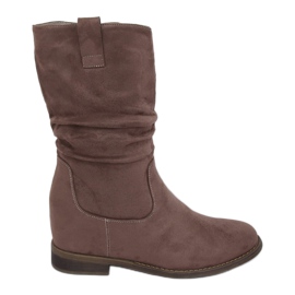 Boots sur un coin caché beige et gris 9475 Kaki