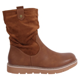 Boots sur chameau épais BM-9062 Semelles Camel brun
