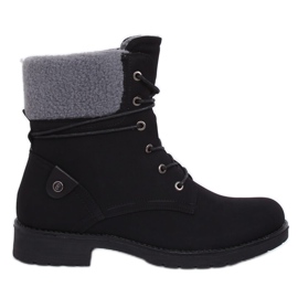 Bottines noires à lacets K-9926 Noir