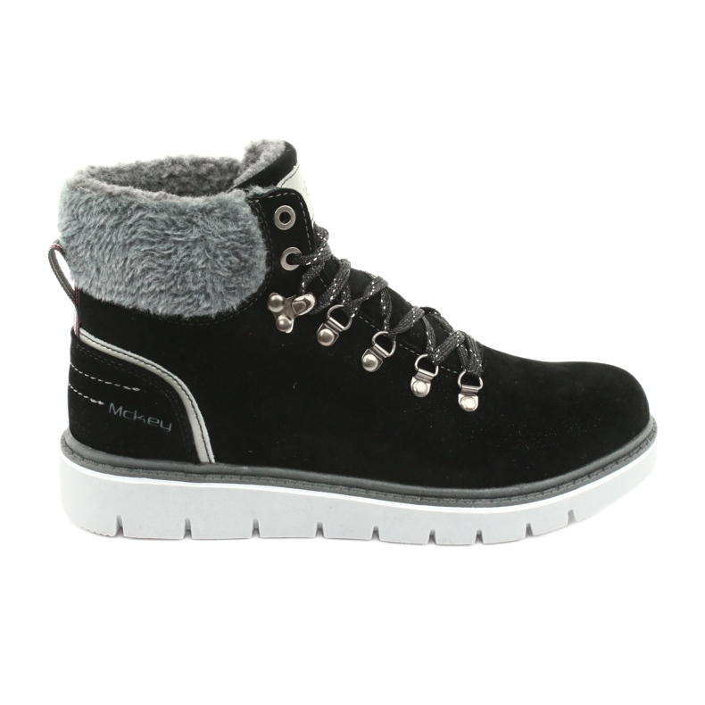 Bottes d'hiver à lacets MCKEY 1072 le noir gris