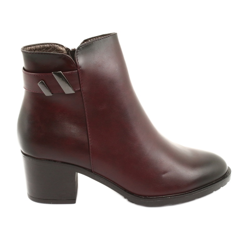 M.Daszyński Bottes sur la fermeture éclair isolée Daszyński SA153 bordeaux rouge multicolore