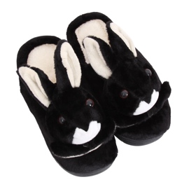 Chaussons femme lapin noir MA17 Noir