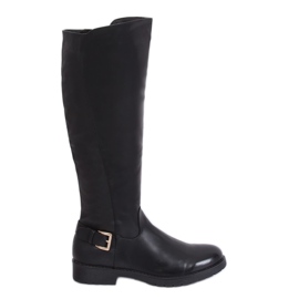 Bottes d'équitation sur un chausson noir épais G3372A Noir le noir