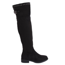 Bottines en daim noir Z173 Noir le noir
