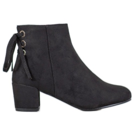 Forever Folie Bottines en daim à nœud le noir