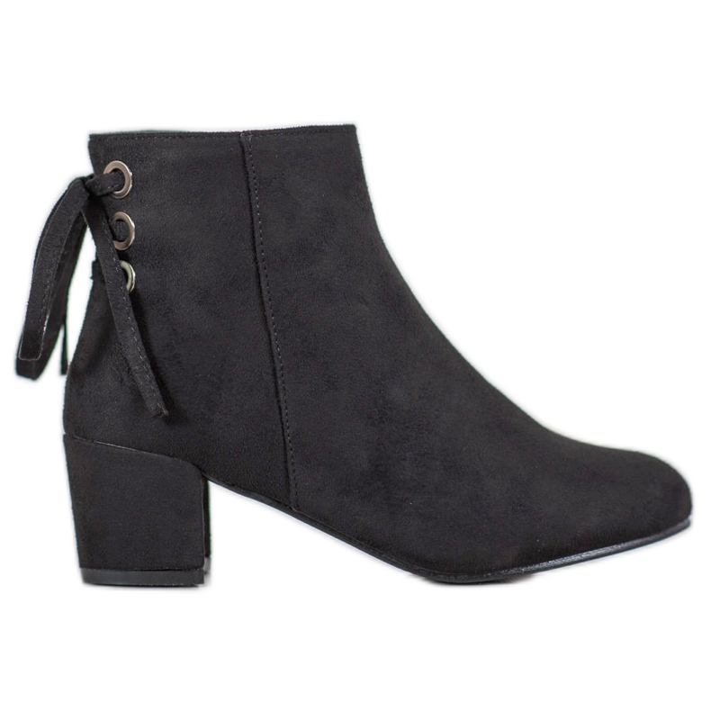 Forever Folie Bottines en daim à nœud le noir