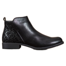 J. Star Bottes à talons plats noir