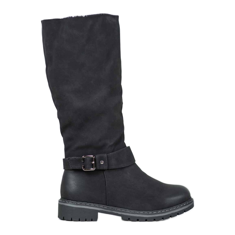 Super Me Bottes Avec Peau De Mouton le noir