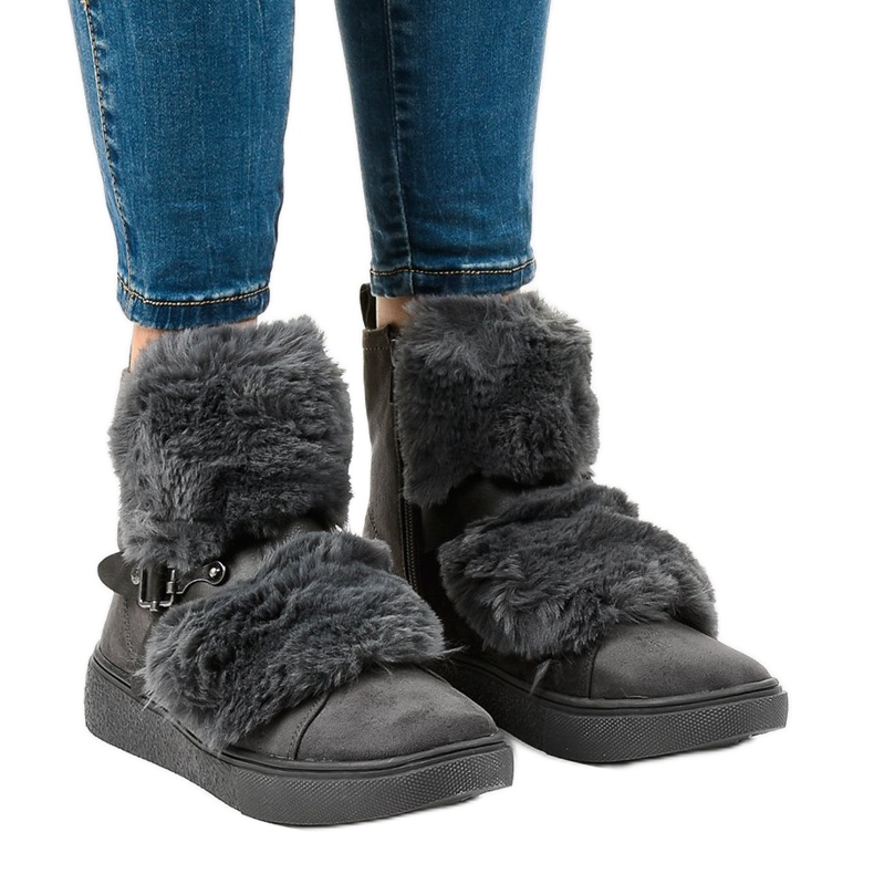 Bottes isolées en daim gris GF-QB08