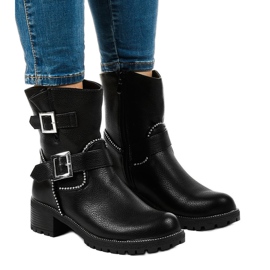 Bottines noires avec boucle A-339 le noir