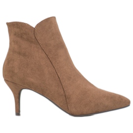 Kylie Bottines en daim sur un talon haut brun