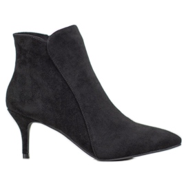 Kylie Bottines en daim sur un talon haut le noir