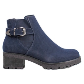 J. Star Bottines en daim bleu marine
