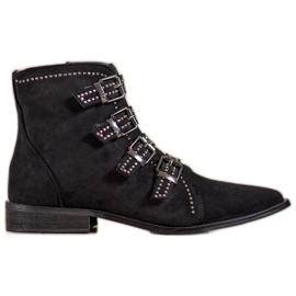 Bestelle Bottines En Daim Avec Boucles le noir