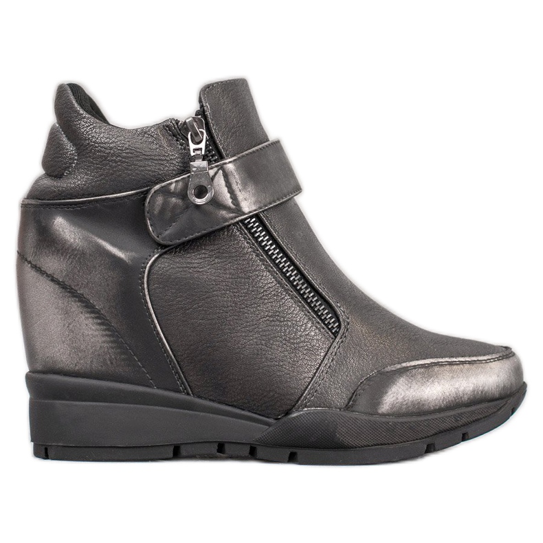 Sergio Leone Baskets sur la fermeture éclair gris Sergio Leone Baskets sur la fermeture éclair gris