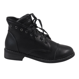 Bottines noires à lacets LA-12 le noir