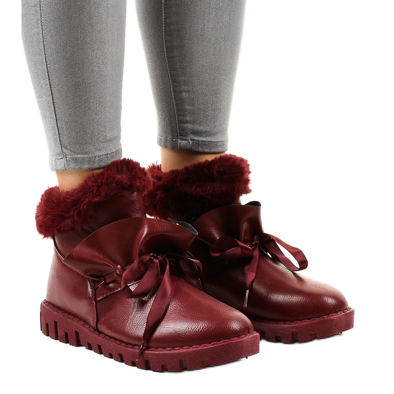 Baskets bordeaux chaudes avec fermeture éclair 428-6 rouge Baskets bordeaux chaudes avec fermeture éclair 428-6 rouge