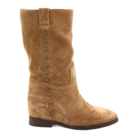 Bottines compensées en daim Badura 9441 brun