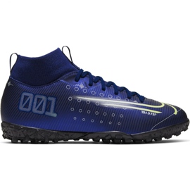 Nike Mercurial Superfly 7 Academy Mds Tf Jr BQ5407 401 chaussure de football bleu marine bleu marine