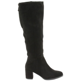 Bottines en daim noir Sergio leone KZ273