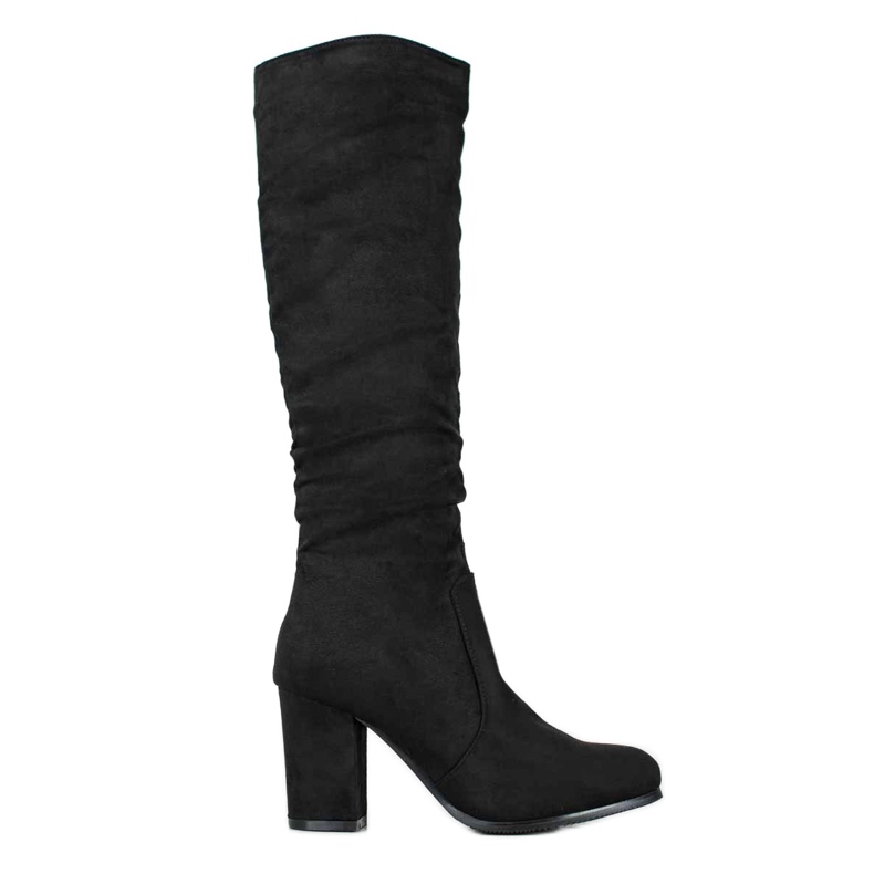 Wilady Bottes en daim sur un pilier le noir