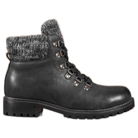 SHELOVET Bottes à lacets noires