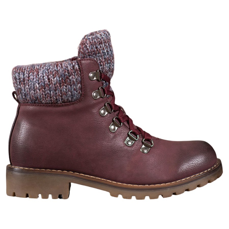 SHELOVET Bottines à lacets bordeaux rouge SHELOVET Bottines à lacets bordeaux rouge