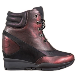 Sergio Leone Baskets bordeaux rouge