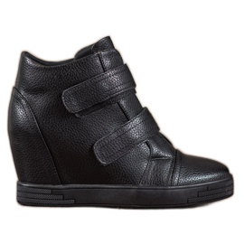 Sergio Leone Baskets en cuir écologique noir