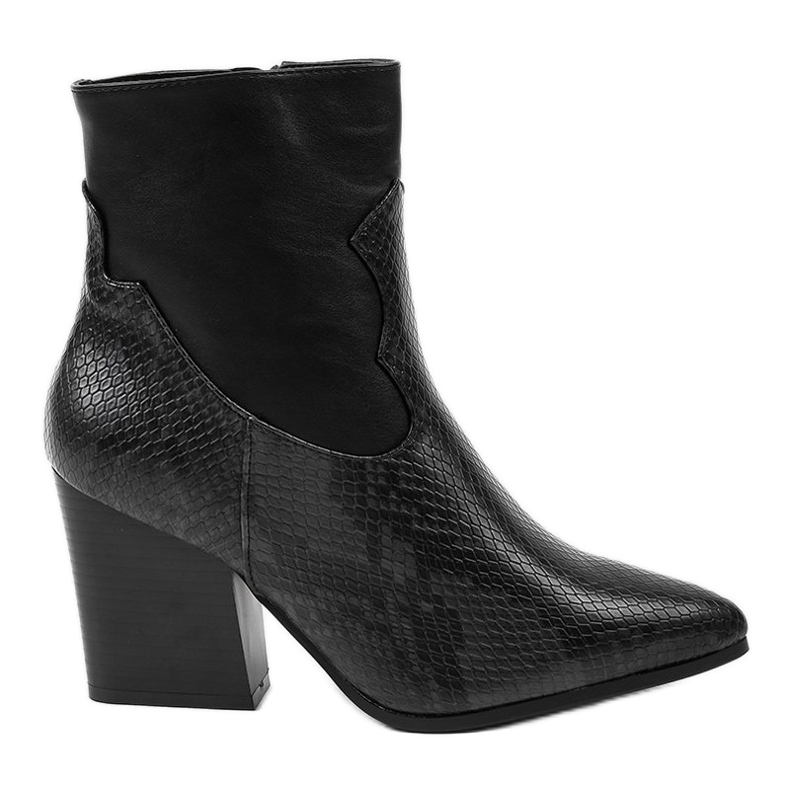 Bottines noires sur le poteau serpent YK-117 le noir Bottines noires sur le poteau serpent YK-117 le noir
