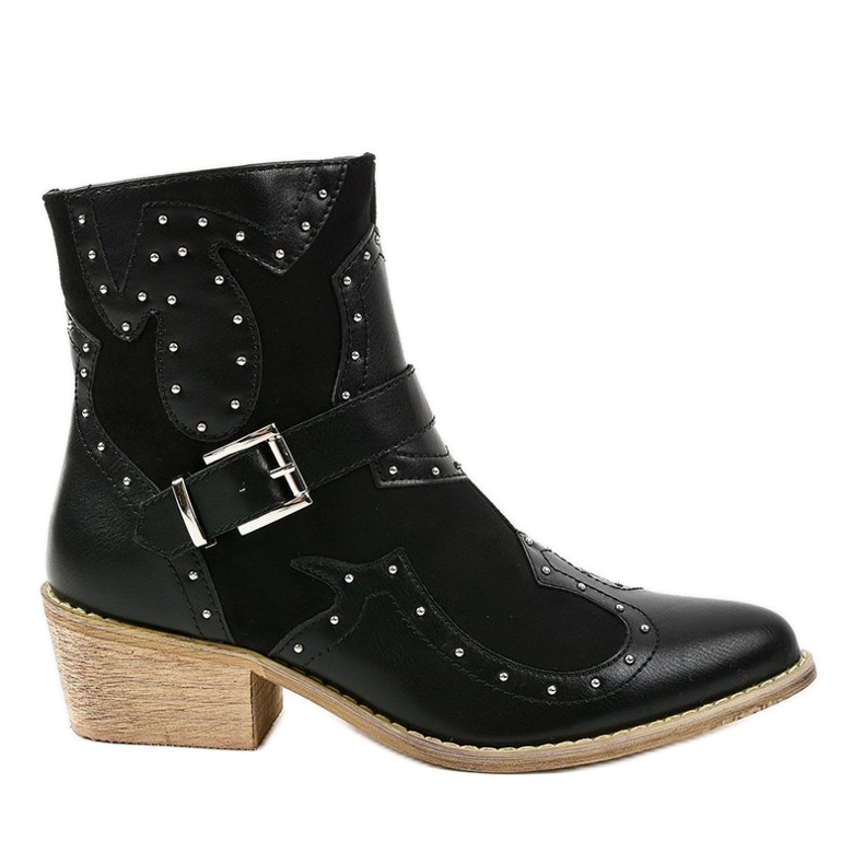 Bottines noires sur le poste de santiags 88113 le noir
