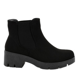 Bottines noires à talons hauts et élastique 9996-6 le noir