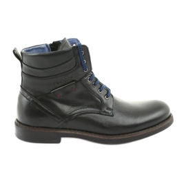 Nikopol Bottes en cuir masculin isolées d'une fermeture éclair 700 noir le noir