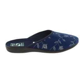 Chaussons velours Adanex 18112 bleu marine noir