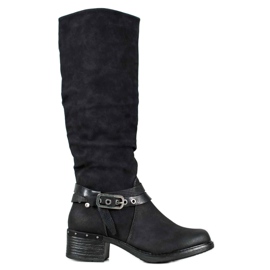 SHELOVET Bottes avec ceinture décorative noir