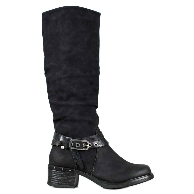 SHELOVET Bottes avec ceinture décorative le noir