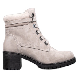 Goodin Bottes chaudes à talons hauts gris