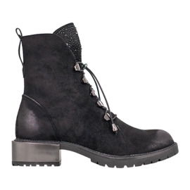 Goodin Bottines en daim à côtes le noir