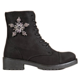 SHELOVET Bottines en daim noir le noir
