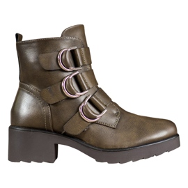 Queentina Bottines olive sur la plate-forme vert Queentina Bottines olive sur la plate-forme vert